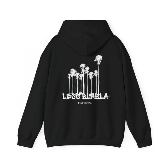 Less BlaBla Streetwear Palmtrees Black White - Unisex Heavy Blend™ Hooded Sweatshirt - EU